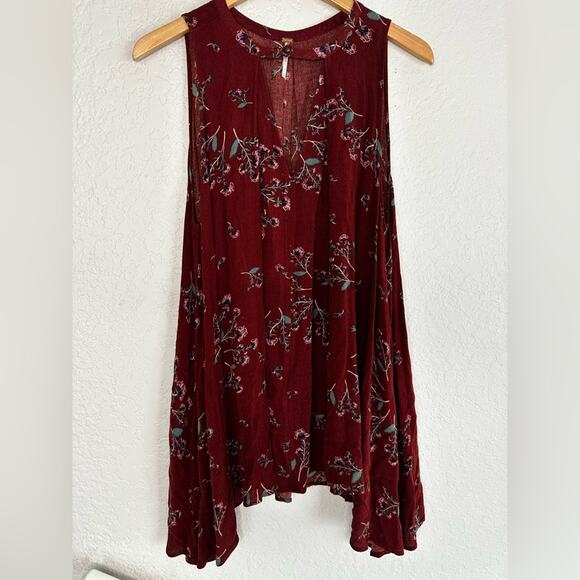 Free People Brown Rust Fall Swing Tunic Top Dress Festival Choker Boho Babydoll - Picture 3 of 8